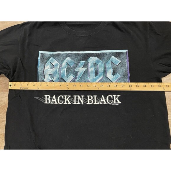 Vintage 1996 AC/DC 'Back in Black' Band T-shirt Size XL 1990s - Picture 5 of 7